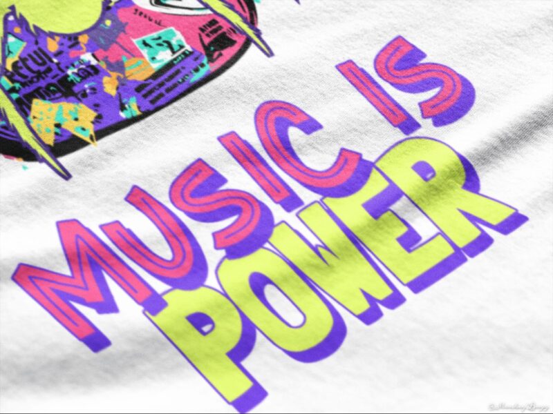 Music Is Power Oversized Women Graphic T-Shirt