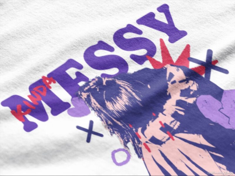 Messy Oversized Women Graphic T-Shirt