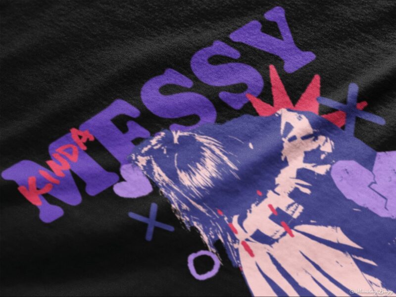 Messy Oversized Women Graphic T-Shirt